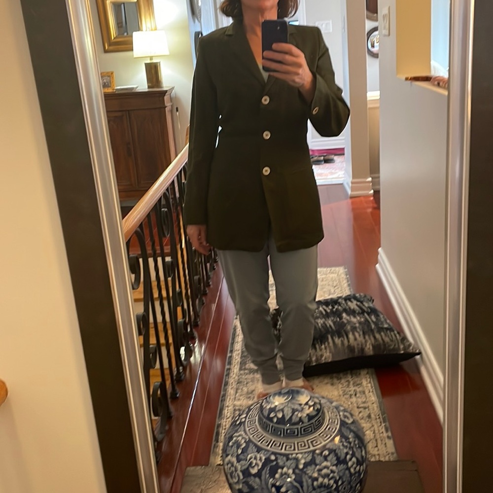 Linen blazer.  Marella.  Made in Italy.  Vintage. Dark Olive green   Size xs-sm